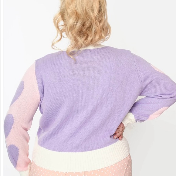 NWT-Sz 2X/3X-Smak Parlour pink & lavender hearts cardigan 💗💜 - Picture 2 of 10